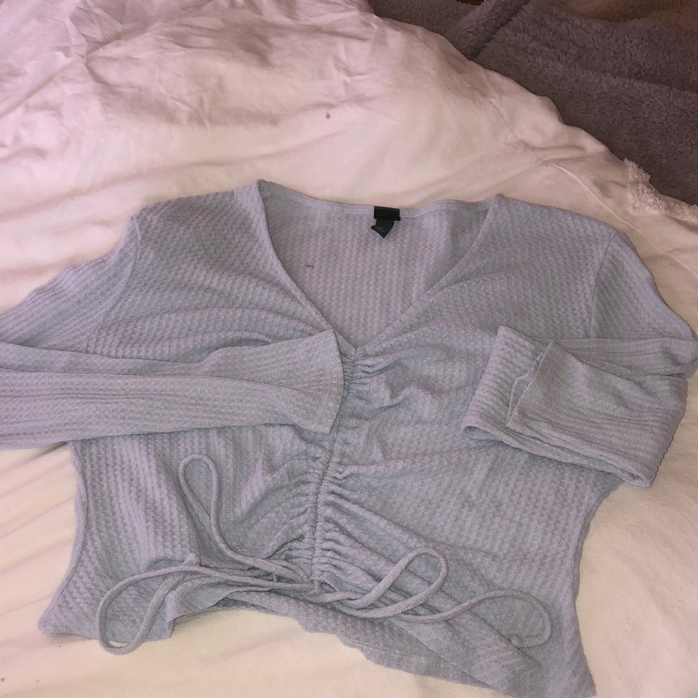 Wild Fable Blue long sleeve ruched top